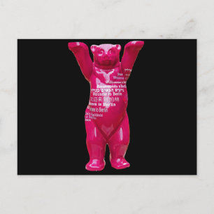 Cartão Postal Bem-vindos ao Urso de Teddy de Berlim, preto