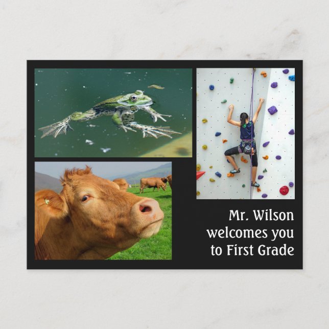 Cartão Postal Bem-vindos das fotos personalizadas do professor (Frente)