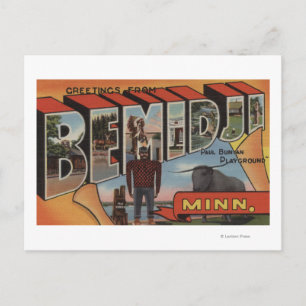 Cartão Postal Bemidji, Minnesota - Cenas Largas