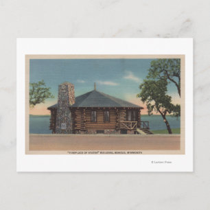 Cartão Postal Bemidji, MN - Vista da Lareira dos Estados Bldg