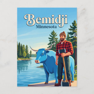 Cartão Postal Bemidji Paul Bunyan Minnesota