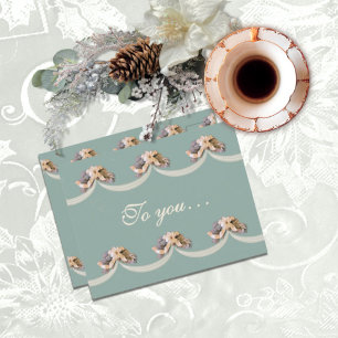 Cartão Postal Bênção da Floresta Floral Vitoriana em Verde