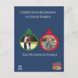 Cartão Postal Bênção Familiar com Luz de Velas de Natal