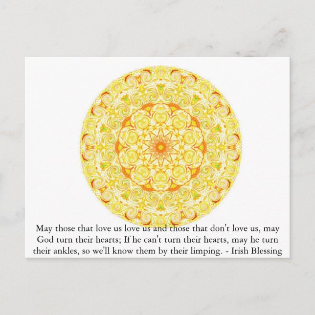 Cartão Postal Bênção irlandesa humorística da IRLANDA (Frente)