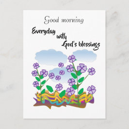 Cartão Postal Bênção Matinal Flor Roxa