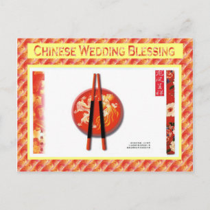 Cartão Postal Bênção Tradicional de Casamento Chinês