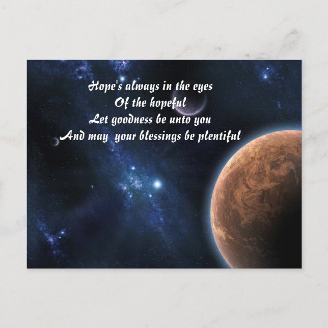 Cartão Postal Bênçãos de cartazes (Frente)