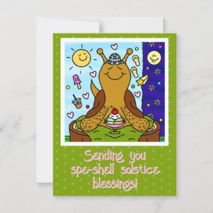 Cartão Postal Bênçãos de Solstício de Verão, de carapaça-branca