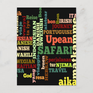 Cartão Postal Bênçãos de Viagens Internacionais