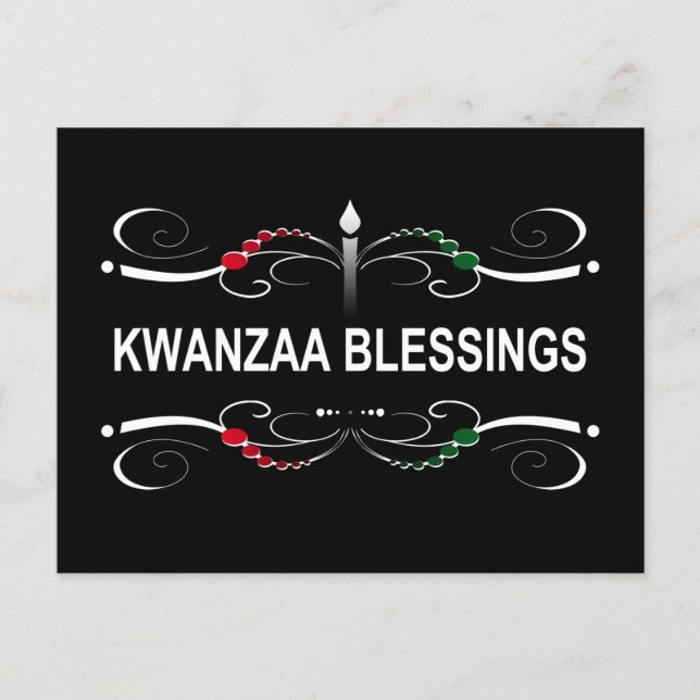 Cartão Postal bênçãos sofisticadas de kwanzaa (Frente)