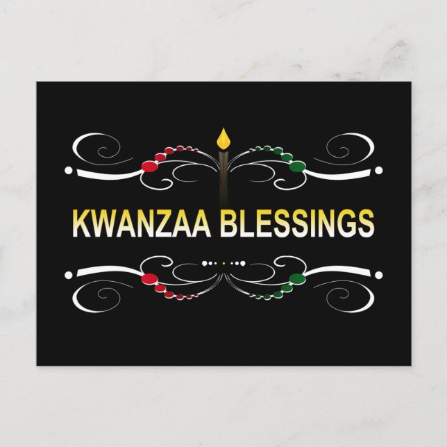 Cartão Postal bênçãos sofisticadas de kwanzaa (Frente)