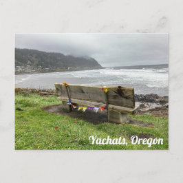 Cartão Postal Bench supera o oceano em Yachats, Oregon
