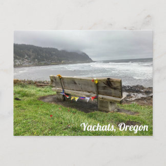 Cartão Postal Bench supera o oceano em Yachats, Oregon