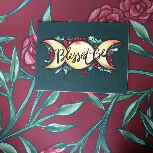 Cartão Postal Bendita Seja a Deusa da Tríplice Lua Holly Yule    (Criador carregado)