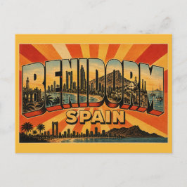 Cartão Postal Benidorm Espanha Arranha-céu Praia