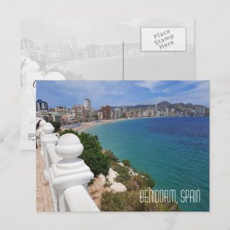 Cartão Postal Benidorm Praia Levante Praia e Oceano