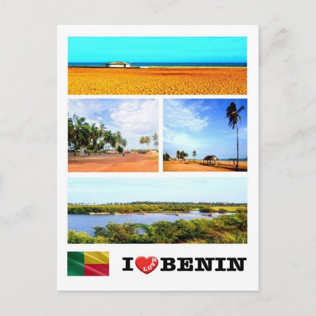 Cartão Postal Benin - Eu Amo - Mosaico - (Frente)