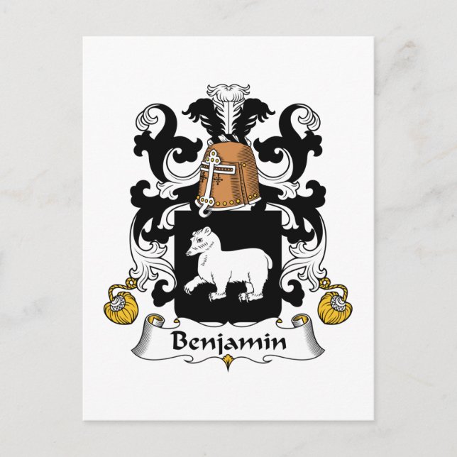 Cartão Postal Benjamin Family Crest (Frente)