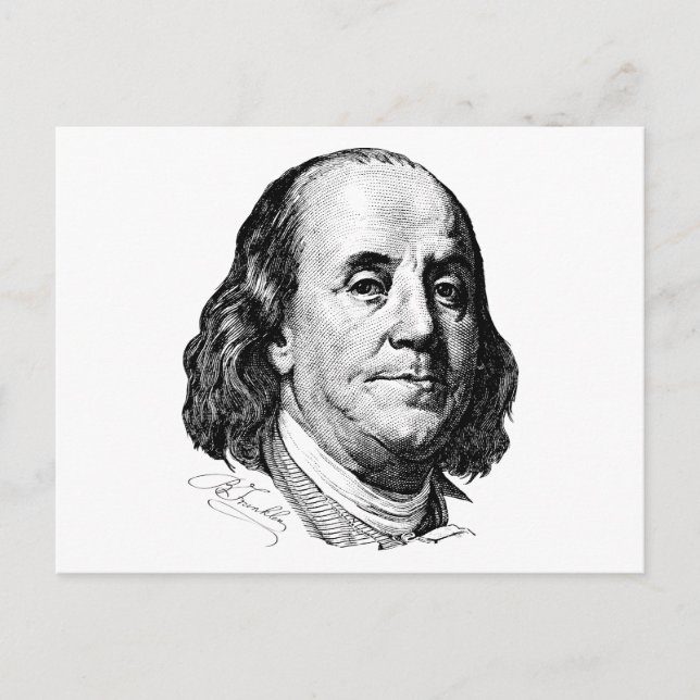 Cartão Postal Benjamin Franklin (Frente)