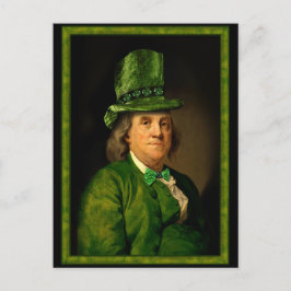 Cartão Postal Benjamin Franklin Clover Dia de São Patrício