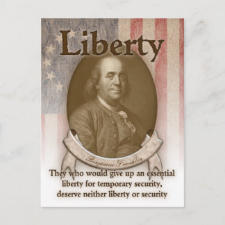 Cartão Postal Benjamin Franklin - Liberdade