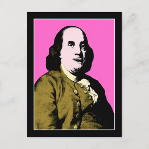 Cartão Postal Benjamin Franklin Pop Art Style