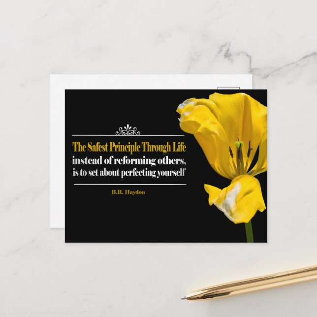 Cartão Postal Benjamin Haydon Citação Inspiracional "Princípio" (Frente/Verso In Situ)