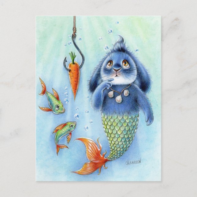 Cartão Postal Benny Blue - Merbunny (Frente)