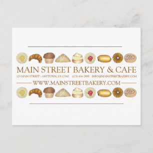Cartão Postal Bens De padaria Rosquinha Croissant Muffin Pastris