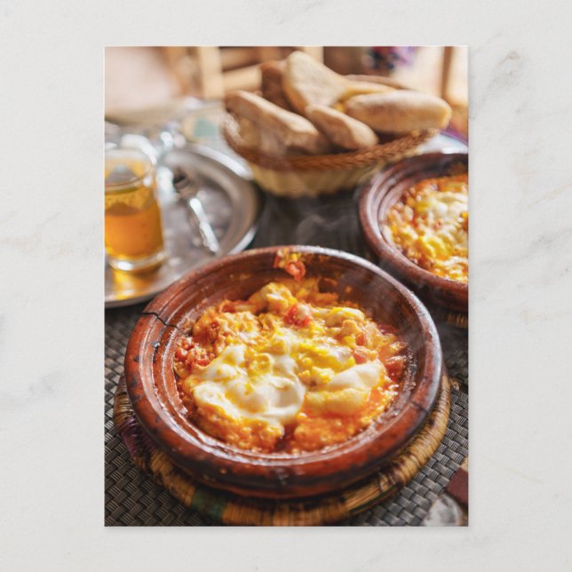 Cartão Postal Berber Breakfast Moroccan Shakshuka Travel Photo (Frente)