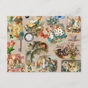 Cartão Postal Berçário Alice Colorido Clássico Wonderland Século