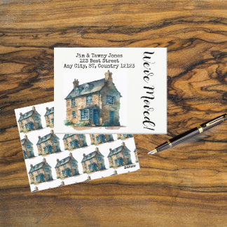 Cartão Postal Berço de Aquarela Cobblestone Elegante