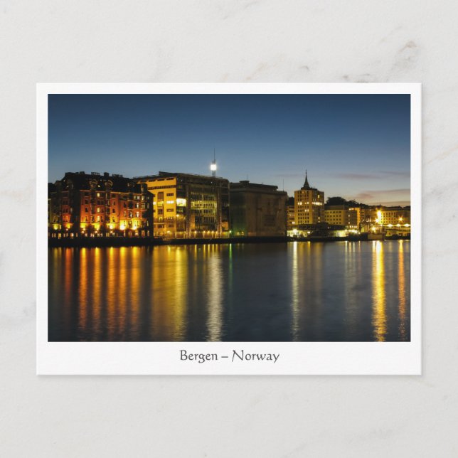 Cartão Postal Bergen Noruega (Frente)