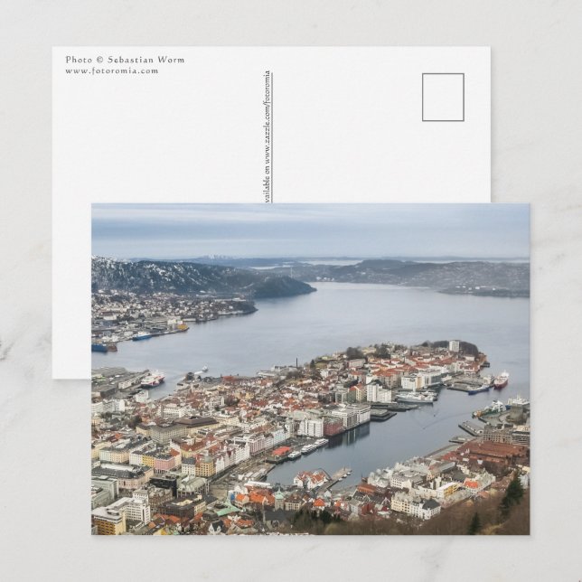 Cartão Postal Bergen Noruega (Frente/Verso)