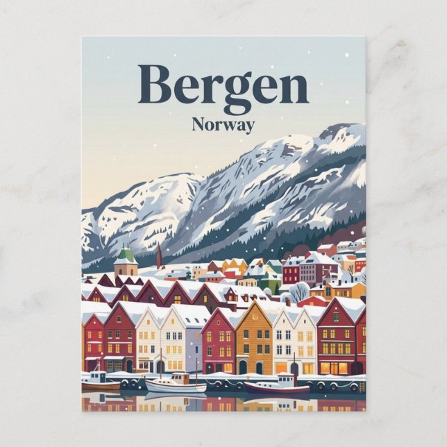 Cartão Postal Bergen, Noruega (Frente)