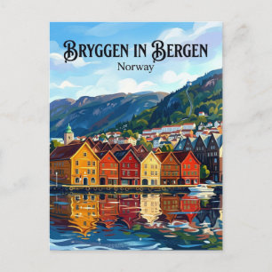 Cartão Postal Bergen Noruega