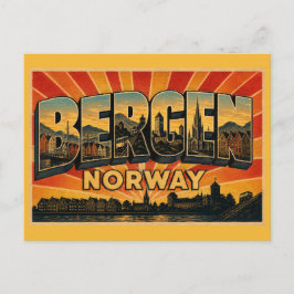Cartão Postal Bergen Noruega Bryggen