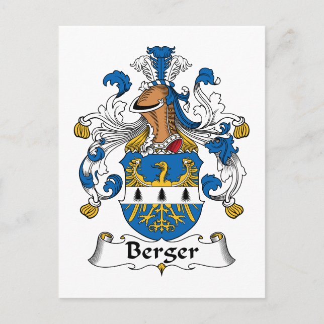Cartão Postal Berger Family Crest (Frente)