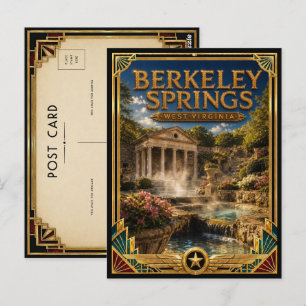 Cartão Postal Berkeley Springs Virgínia Ocidental Arte Deco Vint