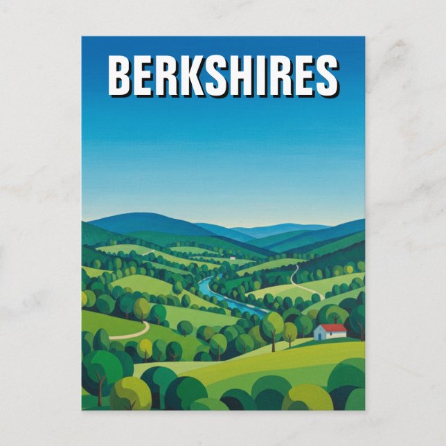 Cartão Postal Berkshires Massachusetts Travel (Frente)
