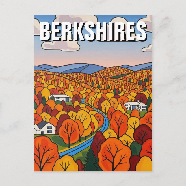 Cartão Postal Berkshires Massachusetts Travel (Frente)