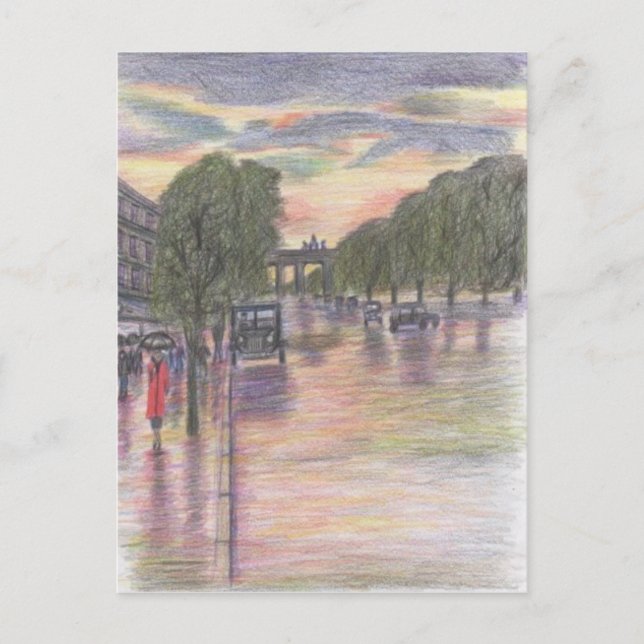 Cartão Postal Berlim Alemanha Brandeburgo Gate Brandenburger Tor (Frente)