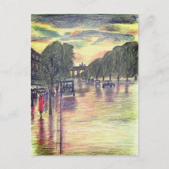 Cartão Postal Berlim Alemanha Portão de Brandemburgo Brandenburg (Frente)