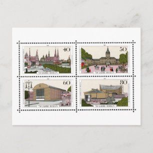 Cartão Postal Berlim Antiga, Alemanha, Selo Postal de Referência