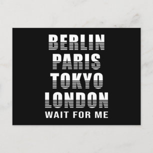 Cartão Postal Berlim Paris Tóquio Cidades de Londres Engraçado