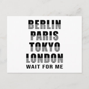 Cartão Postal Berlim Paris Tóquio Londres Cidades Cidade Funny