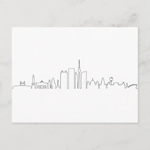 Cartão Postal BERLIN Alemanha Capital City Skyline Silhouette