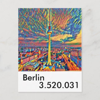 Cartão Postal Berlin Hauptstadt Fernsehturm bunt Einwohner