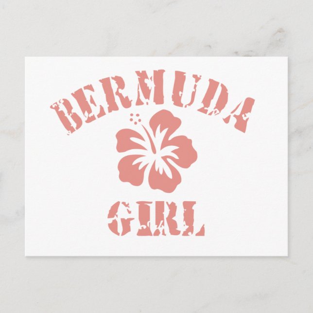 Cartão Postal Bermuda Pink Girl (Frente)
