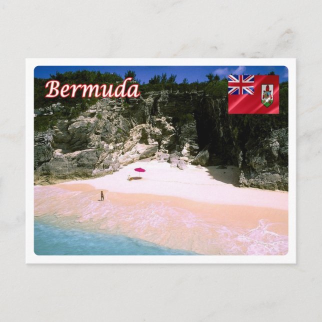 Cartão Postal Bermudas - Praia - (Frente)